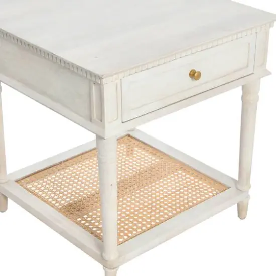 Hello Honey® 25" Maxwelton Solid Wood End Table with Drawer White {7}