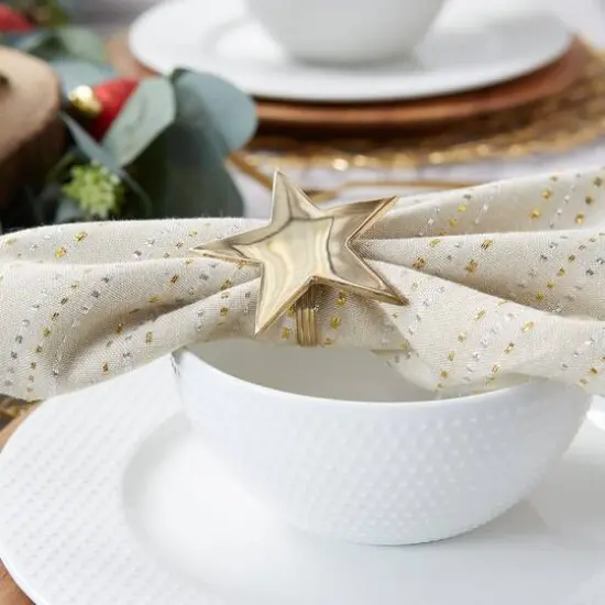 DII&reg; Gold Star Napkin Rings, 6ct. {5}