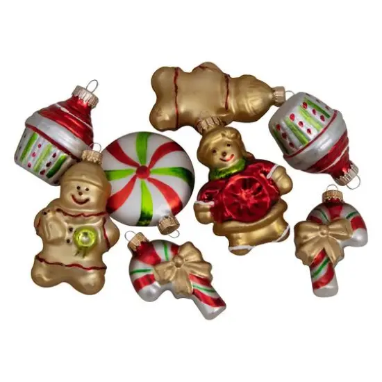 8ct. 3" Gingerbread Men & Sweet Treats Glass Ornaments {6}