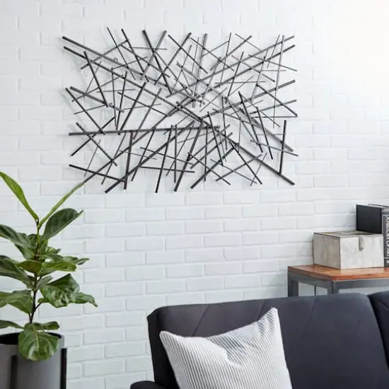 Dark Gray Contemporary Abstract Metal Wall Decoration {5}