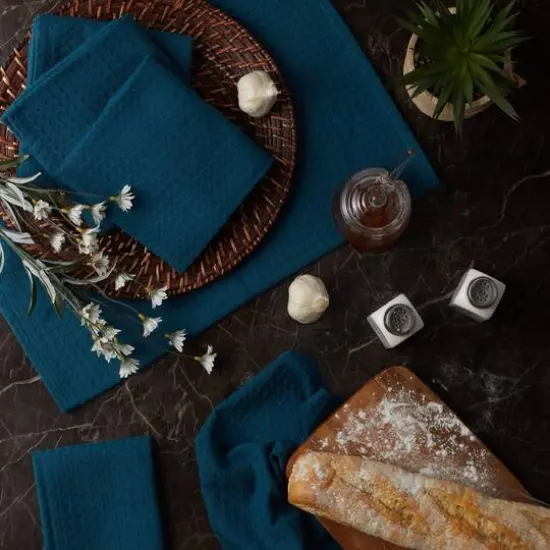 DII&reg; Teal Green Recycled Cotton Waffle Dish Towels, 6ct. {7}