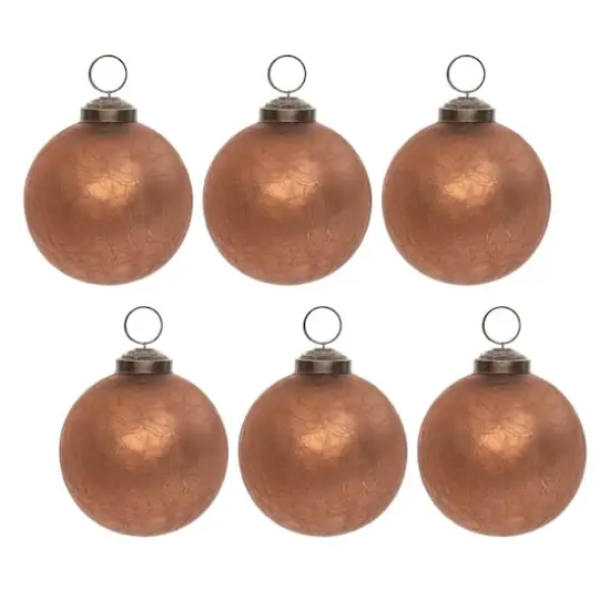 3" Bronze Soda Lime Glass Ball Ornaments, 6ct. {1}