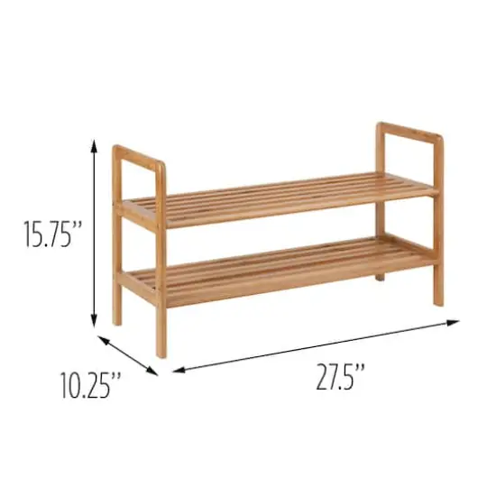 Honey Can Do 2-Tier Bamboo Shoe Rack {6}