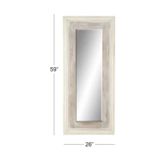 59" White Farmhouse Wood Wall Mirror {8}