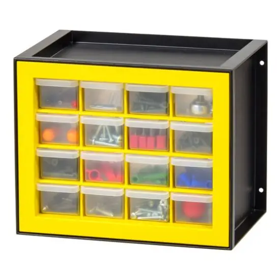 IRIS Black and Yellow 16-Drawer Parts Cabinet {7}