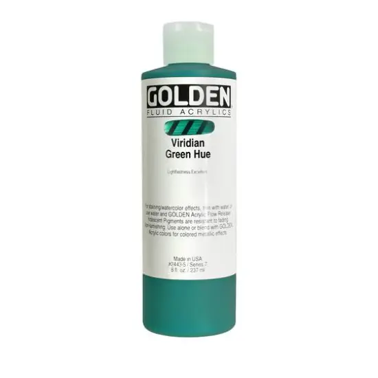 Golden® Historical Fluid Acrylics 8oz. Viridian Green Hue {1}