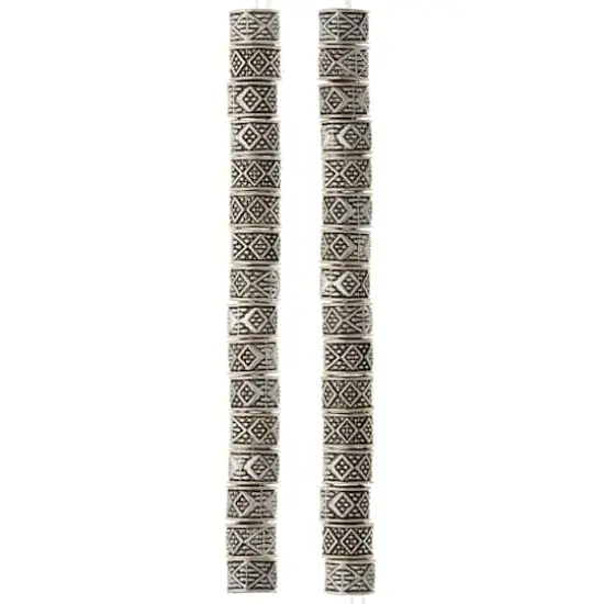 Silver Plated Carved Rondelle Beads, 8mm by Bead Landing&trade; {4}