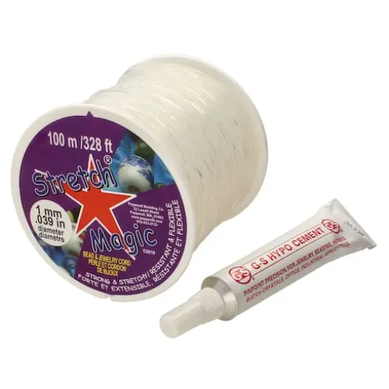 Stretch Magic&reg; 1mm Clear Bead & Jewelry Cord with Glue, 100m {1}