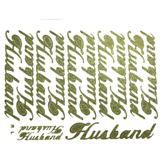JAM Paper Husband Gold Script Floral Adhesive {1}