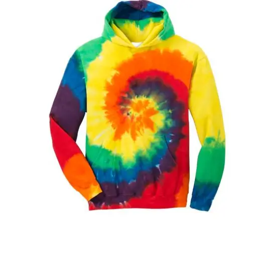 Port & Company&reg; Youth Tie-Dye Pullover Hooded Sweatshirt Purple {2}