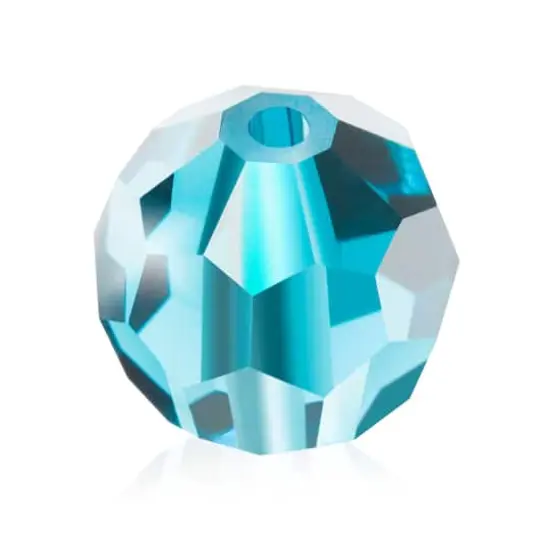 John Bead Preciosa 4mm Czech Crystal Glass Faceted Round Beads, 40ct. Aqua Bohemica {1}