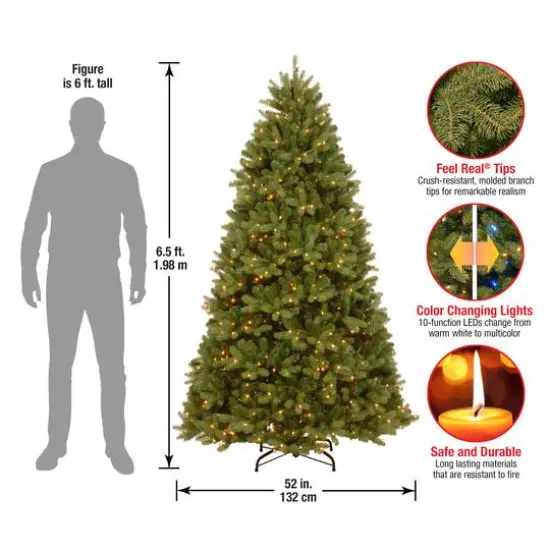 6.5ft. Pre-Lit PowerConnect&trade; Newberry&reg; Spruce Artificial Christmas Tree, Dual Color&reg; LED Lights {6}