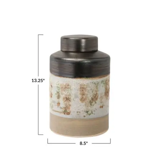 Hello Honey&reg; 13" Multicolor Reactive Glaze Decorative Stoneware Ginger Jar {9}