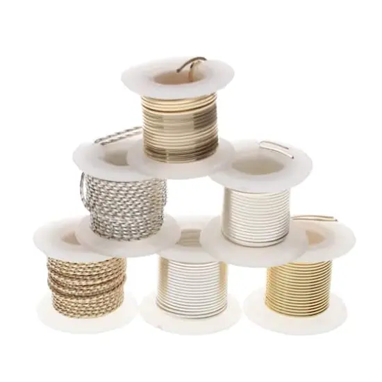 The Beadsmith&reg; Wire Elements&trade; 18 Gauge Tarnish Resistant Medium Temper Assorted Shapes Wire, 6ct. {3}