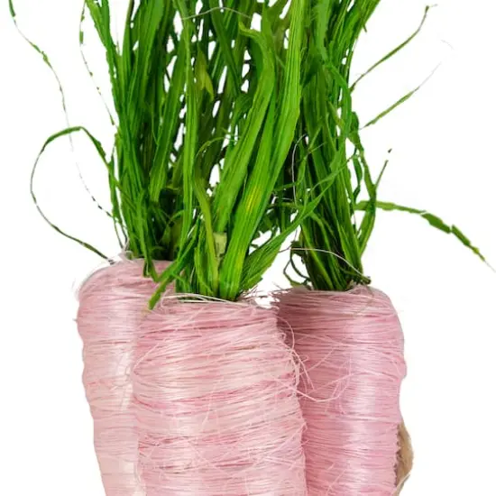 9" Pink Straw Carrot Easter Decorations Set {6}