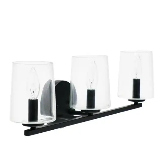 Hello Honey® Robert Stevenson Lighting Berkley Metal & Glass 3-Light Vanity Light Matte Black {7}