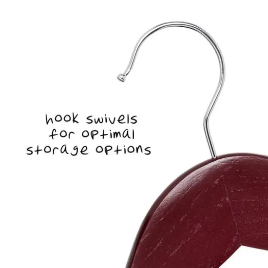 Honey Can Do Non-Slip Cherry Wood Swivel Hangers, 24ct. {4}