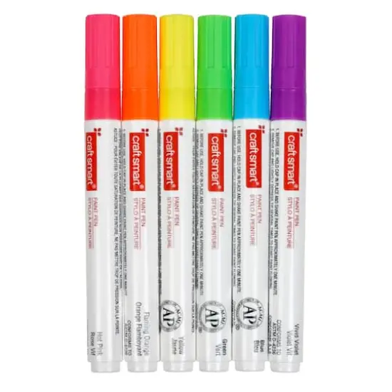 Fluorescent Broad Line Paint Pen Set by Craft Smart&reg; {1}