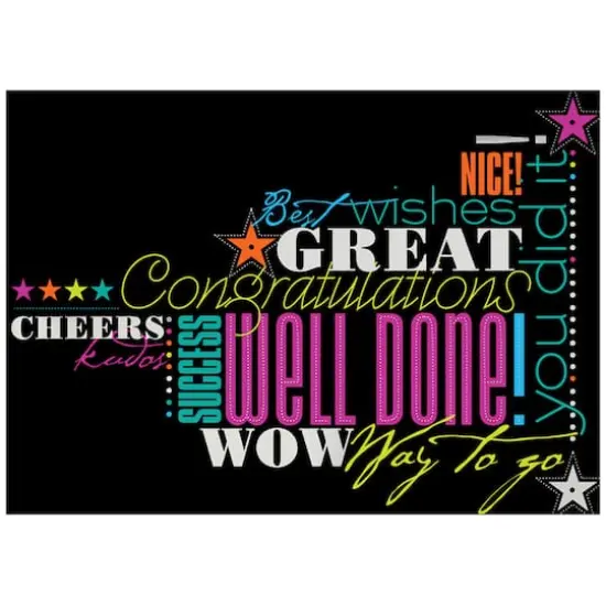 JAM Paper Congrats in Neon Blank Congratulations Cards & Envelopes Set {1}