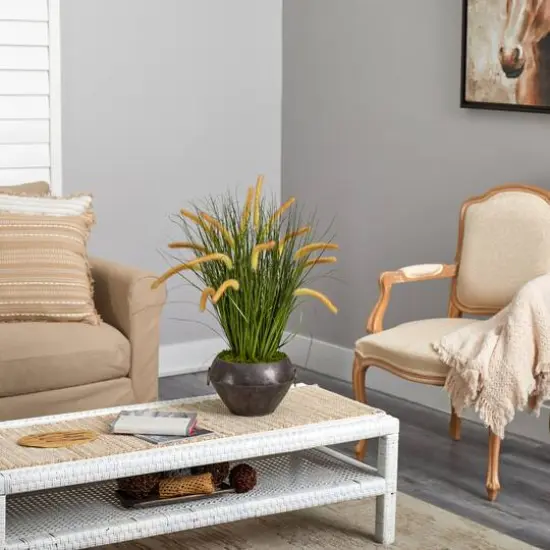 2.5ft. Onion Grass Plant in Metal Planter {5}