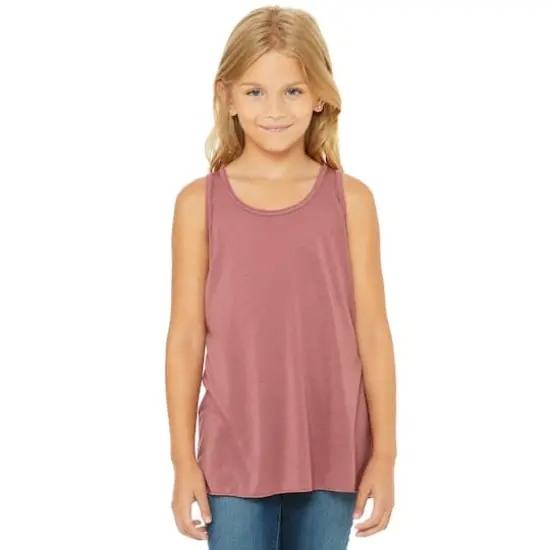 BELLA+CANVAS&reg; Youth Flowy Racerback Tank Mauve {4}