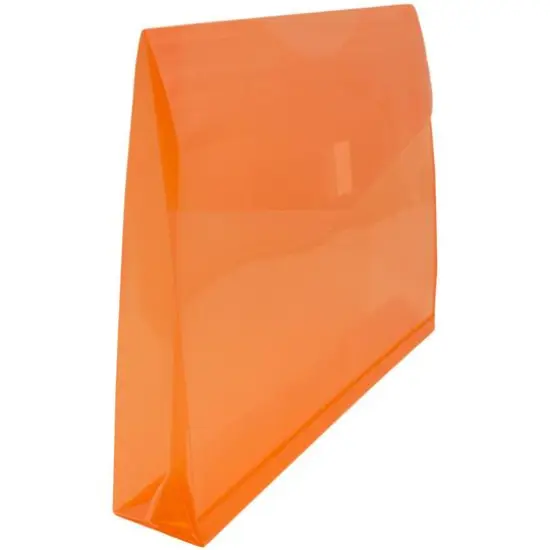 JAM Paper 9.75" x 13" Plastic Hook & Loop Closure Envelopes, 12ct. Orange {5}