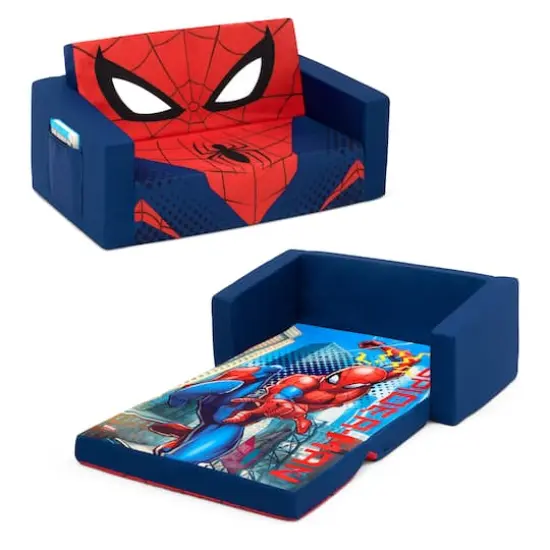 Marvel Spider Man Cozee Flip Out 2 In 1 Convertible Sofa To Lounger For Kids  {1}