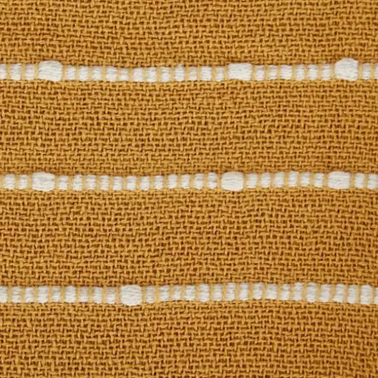 DII&reg; White Slub Stripe Throw Honey Gold/Off-White {5}