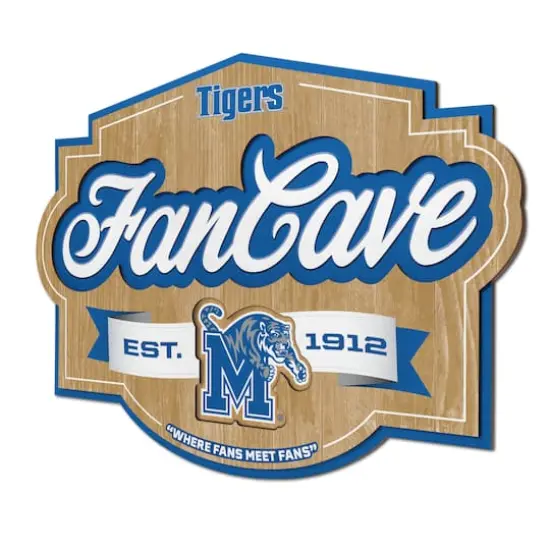NCAA Fan Cave Sign Memphis Tigers {1}
