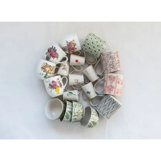 Hello Honey® White Stoneware Creamer with Hand-Painted & Embossed Birds Set {8}