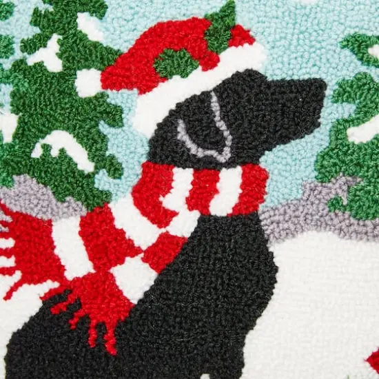 Glitzhome&reg; Hooked Christmas Dog & Cat Throw Pillow Set {8}