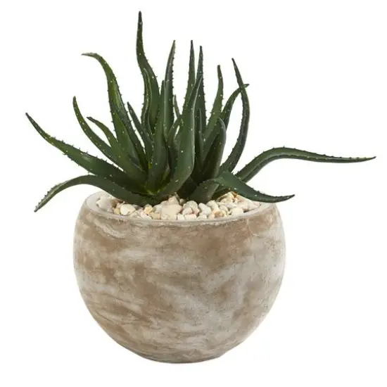 17" Aloe Succulent Artificial Plant in Sand Colored Planter {1}