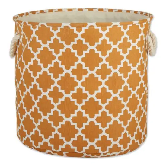 DII&reg; Large Round Polyester Lattice Bin Pumpkin Spice {5}