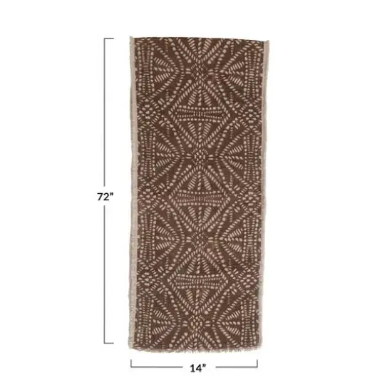 Hello Honey&reg; 72" Stonewashed Cotton Canvas Table Runner with Pattern and Frayed Edges {1}