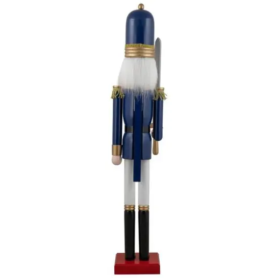48.25'' Blue and White Christmas Nutcracker Soldier with Sword Decoration {10}