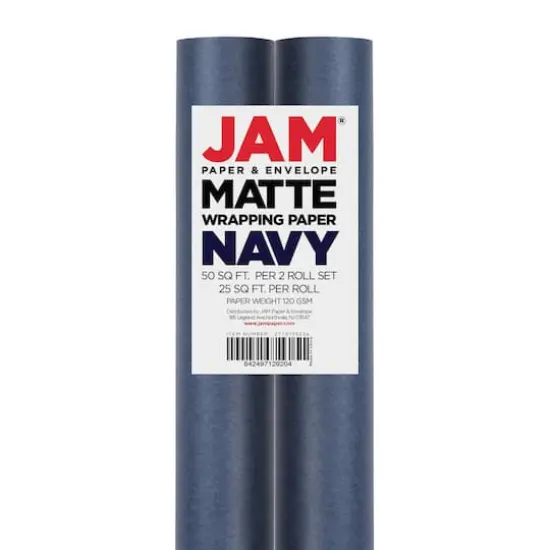 JAM Paper Matte Gift Wrap, 2ct. Cobalt Navy Blue {6}
