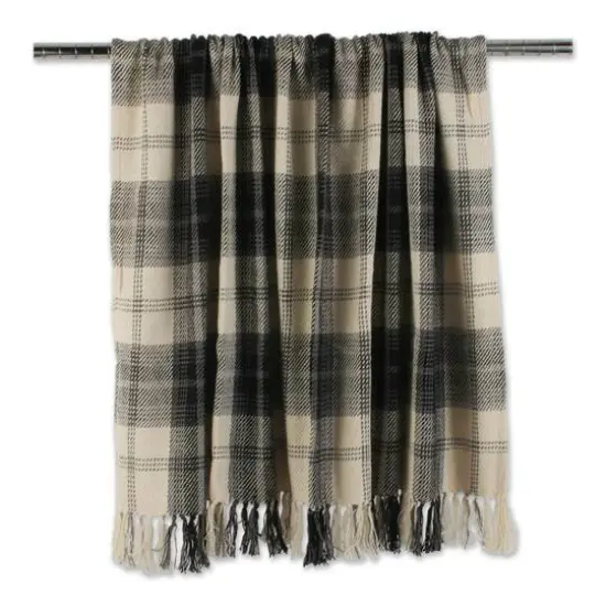 DII&reg; Black & Cream Farmhouse Woven Throw {6}