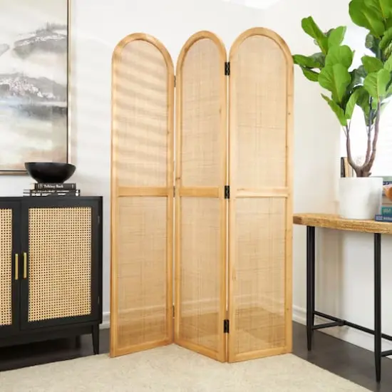6ft. Brown Wood Room Divider Screen {3}