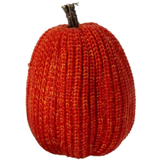 23" Orange & Yellow Pumpkin Knitted Tabletop D&eacute;cor {4}