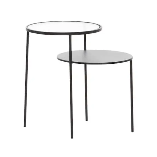 23" Black Modern Metal Accent Table {3}