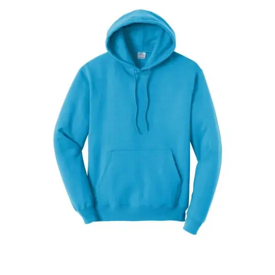 Port & Company&reg; Neon Core Fleece Pullover Hooded Sweatshirt Neon Blue {1}