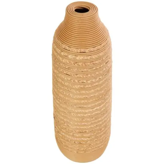24" Light Brown Seagrass Handmade Vase {3}