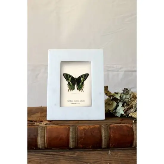 Hello Honey&reg; Turn of the Century White Marble 4" x 6" Tabletop Frame {3}