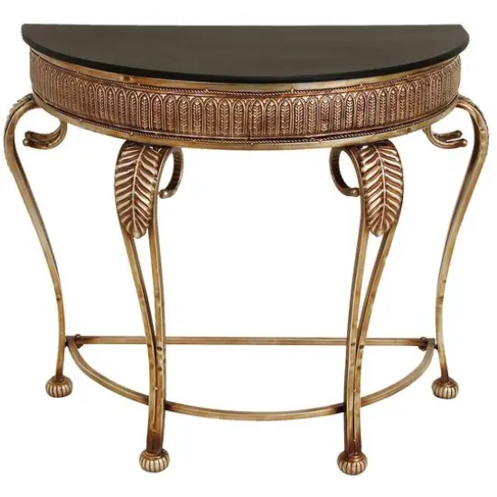 Gold Traditional Metal Console Table, 33" x 41" {1}