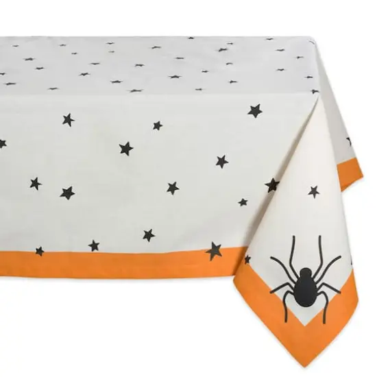 DII&reg; 52" Black Stars Print Tablecloth {1}
