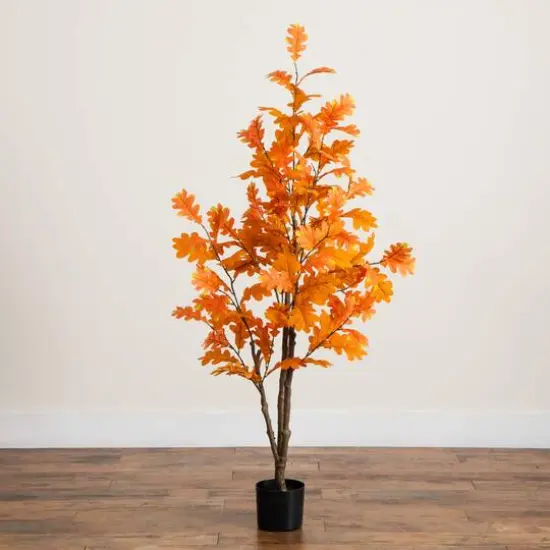 5ft. Artificial Autumn Oak Tree {7}