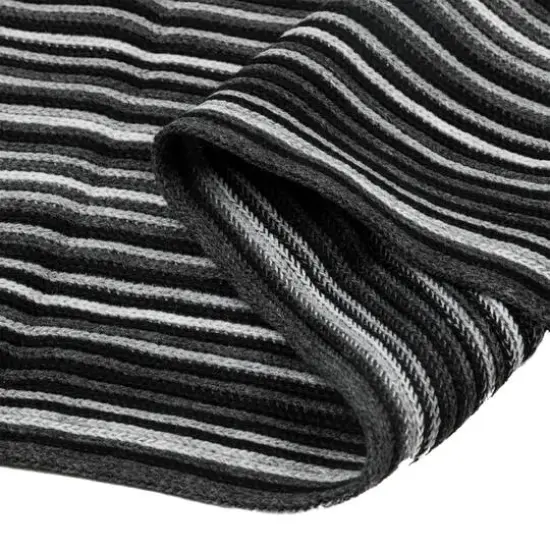 Glitzhome&reg; 70" Men's Black & White Striped Scarf with Tassels {6}