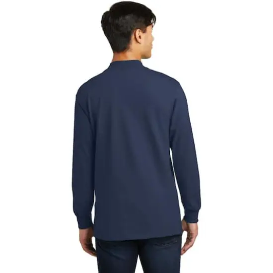 Port & Company Essential Mock Turtleneck Navy {6}
