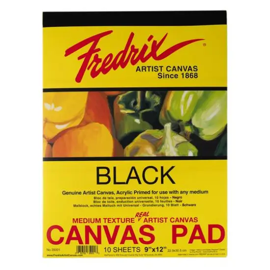 Fredrix Creative Series 9" x 12" Black Canvas Pad {1}