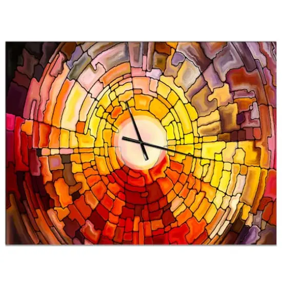Designart 'Return Of Stained Glass Modern Rectangular Wall Clock {1}